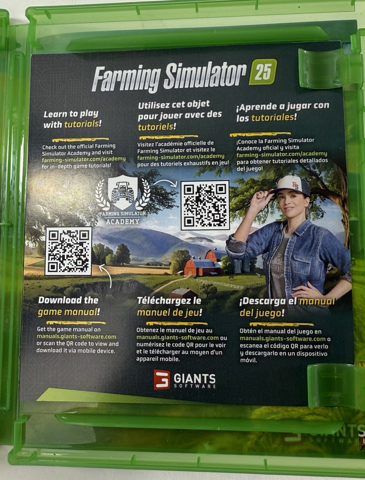 Farming Simulator 25 (Microsoft Xbox Series X|S, 2024) Game Case Insert - Tested