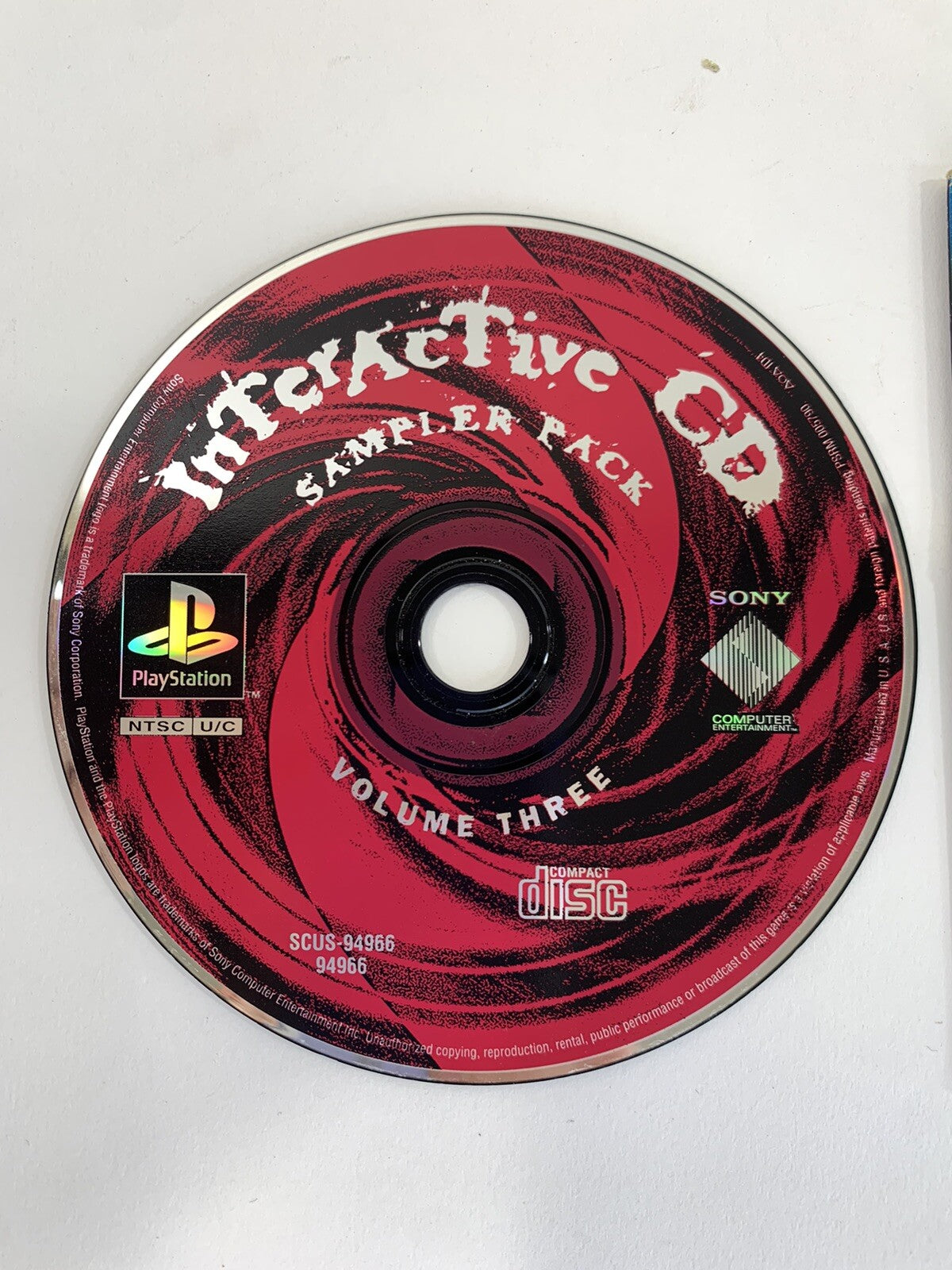PlayStation Interactive Sampler Vol. 3 (Sony PlayStation 1, 1996) Disc & Sleeve