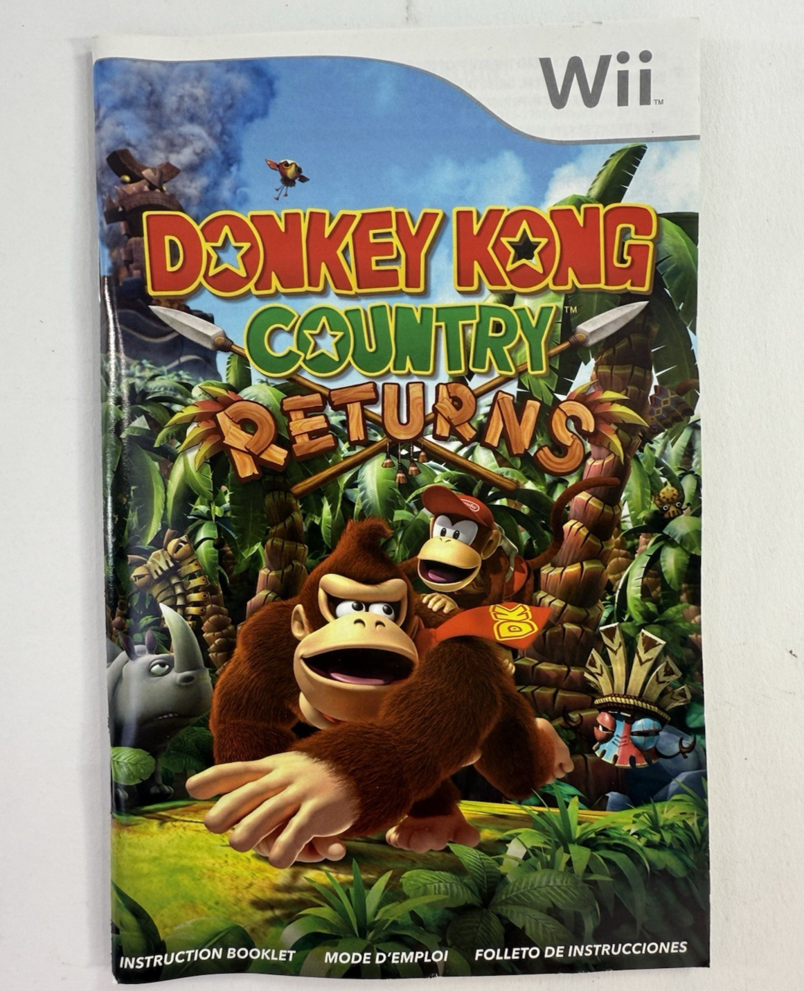 Donkey Kong Country Returns (Nintendo Wii, 2010) Game Case Manual - Tested