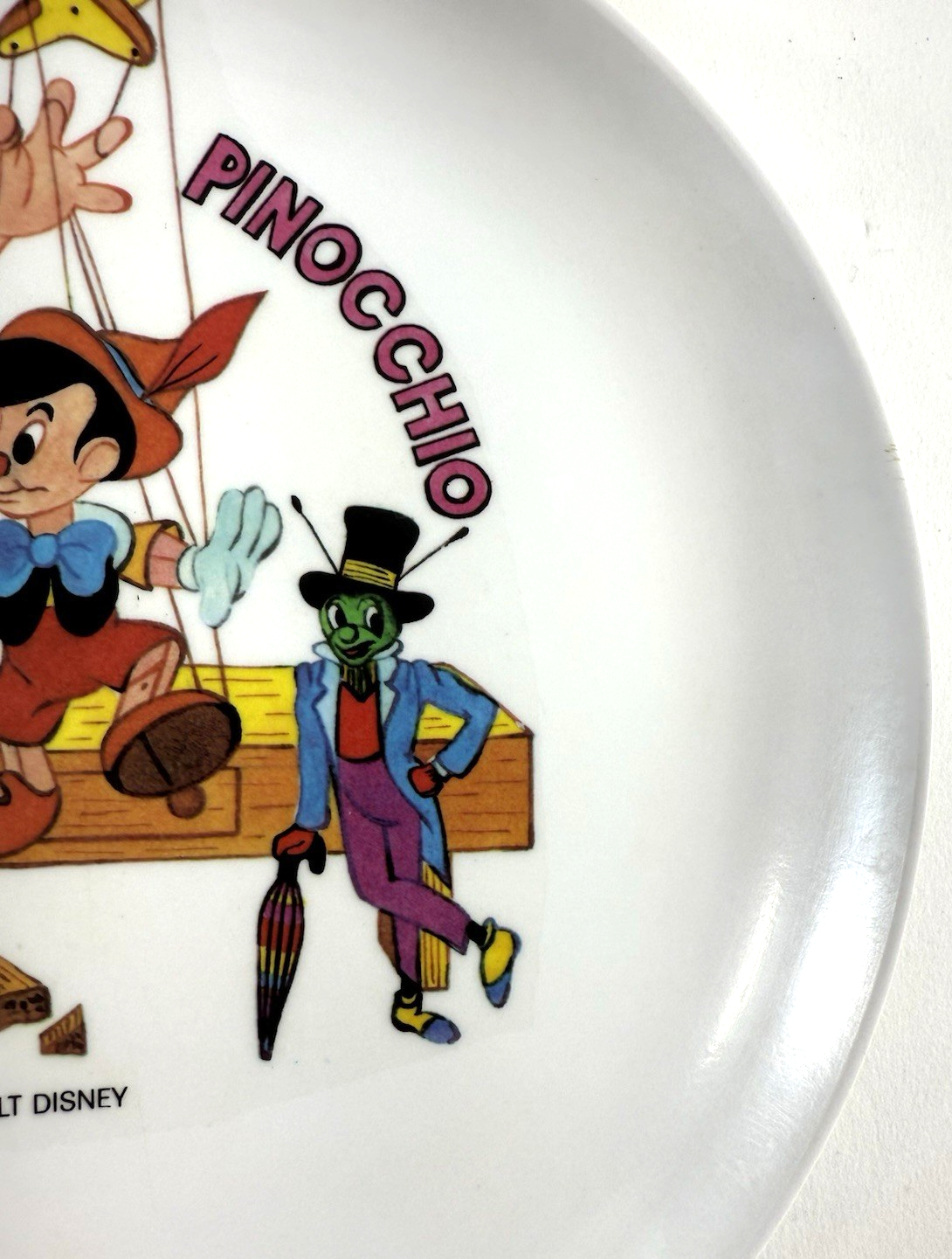 Melabel/Palphot 70s-80s Walt Disney Licensed Pinocchio 7.5" Melamine Plate