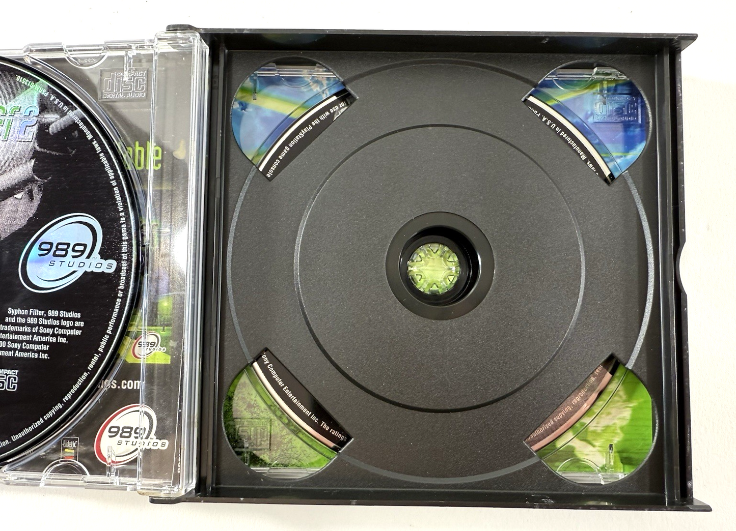 Syphon Filter 2 (Sony PlayStation 1, 2000) Game Discs, Case, Manual - Tested