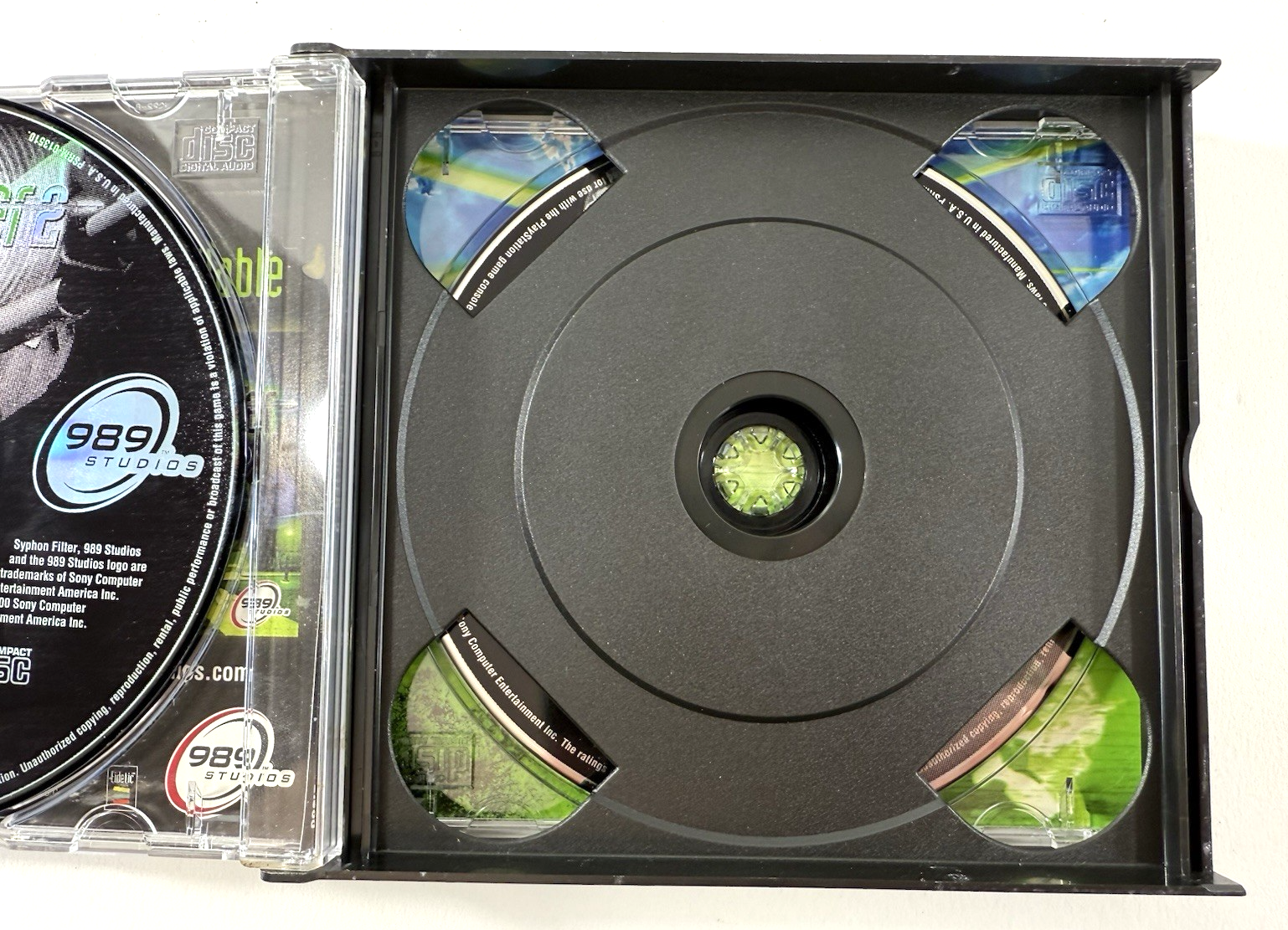 Syphon Filter 2 (Sony PlayStation 1, 2000) Game Discs, Case, Manual - Tested