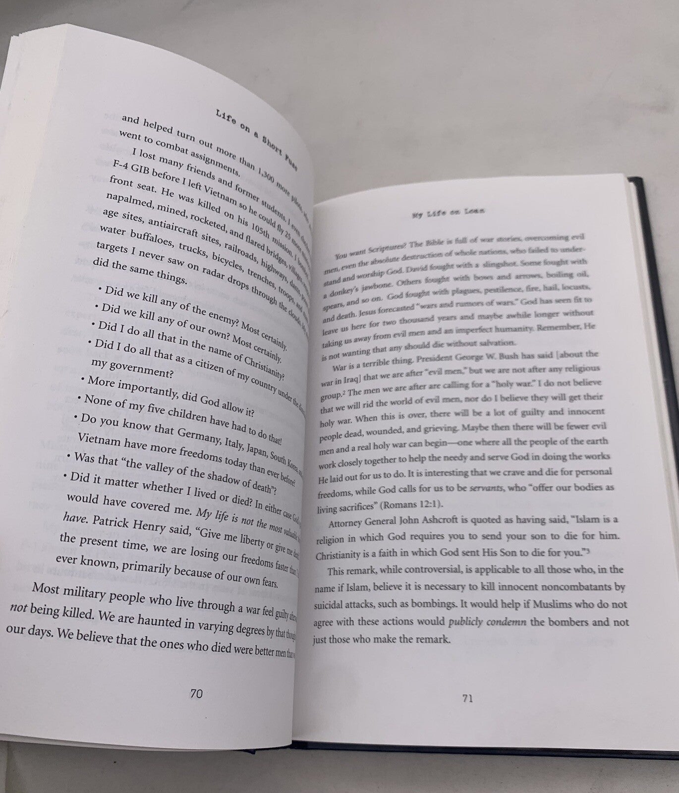 Life On A Short Fuse By Lt. Colonel Jack L. Drain 1st Edition Hardcover, Signed