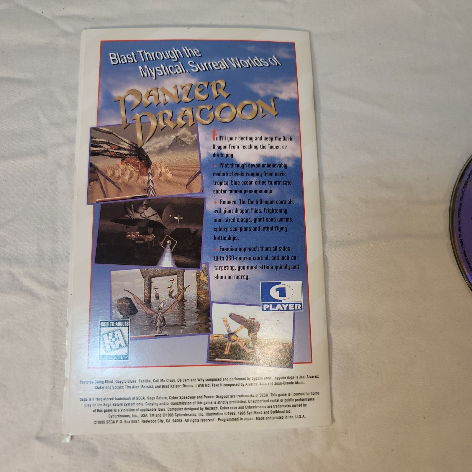 Cyber Speedway (Sega Saturn, 1995) Disc and Manual