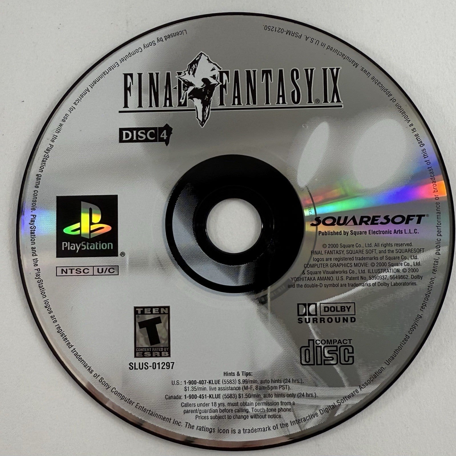 Final Fantasy IX (PlayStation 1, 2000) Game Discs Only - Tested and Working