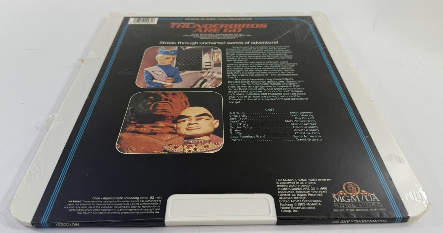 Thunderbirds Are Go (CED Videodisc, 1983) RCA SelectaVision - Factory Sealed