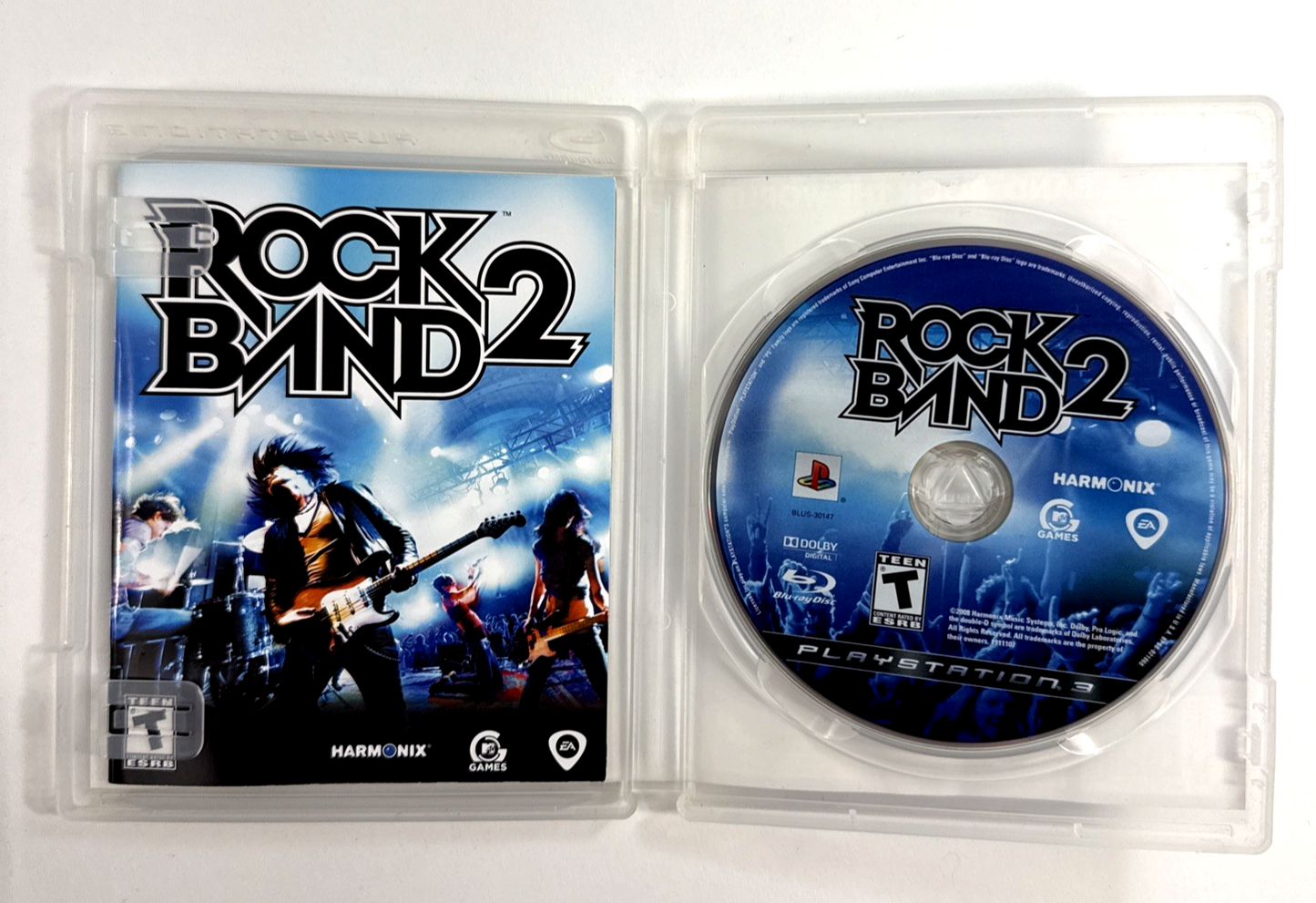 Rock Band 2 (Sony PlayStation 3, 2008) Game Case Manual - Tested and Working