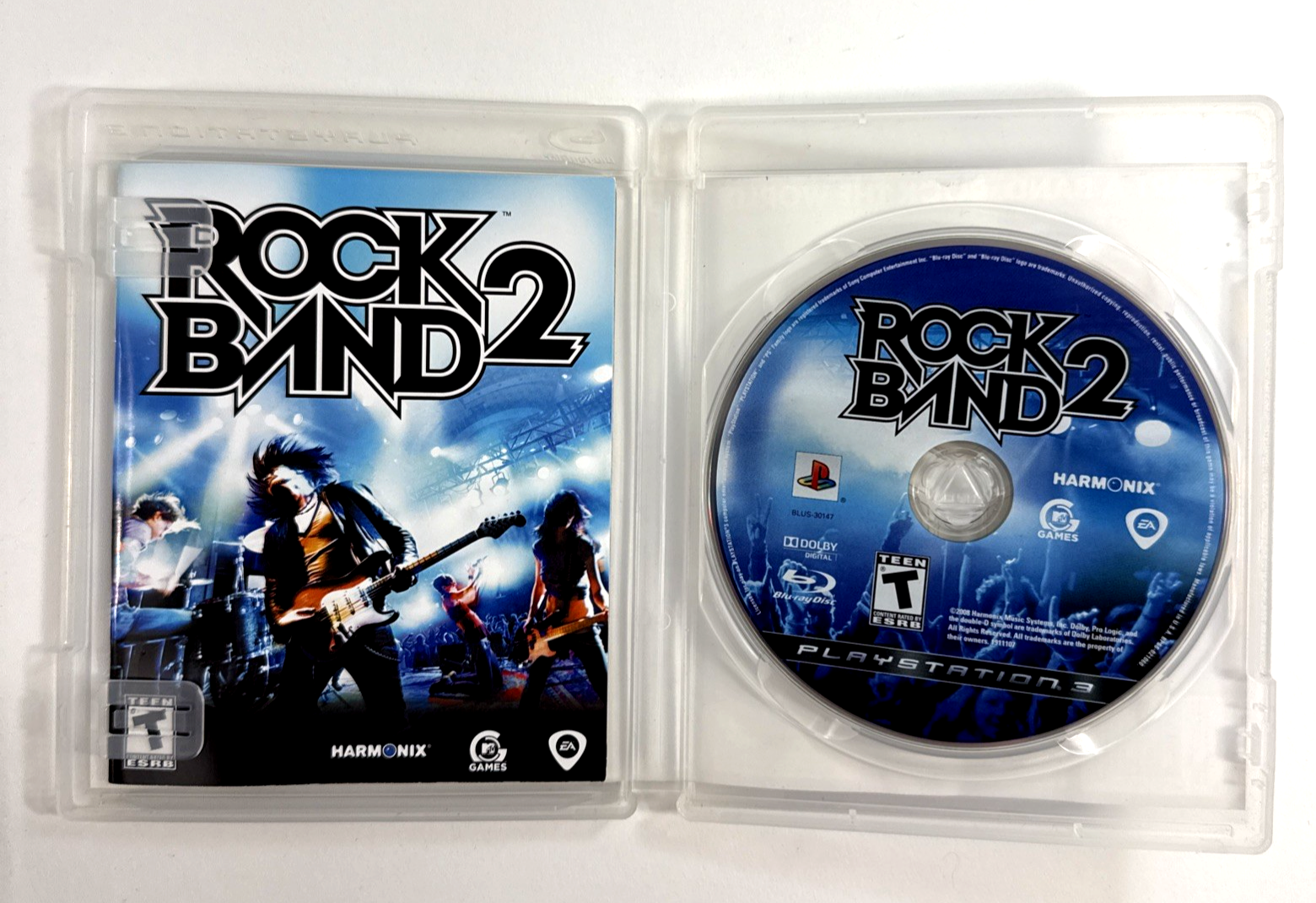 Rock Band 2 (Sony PlayStation 3, 2008) Game Case Manual - Tested and Working