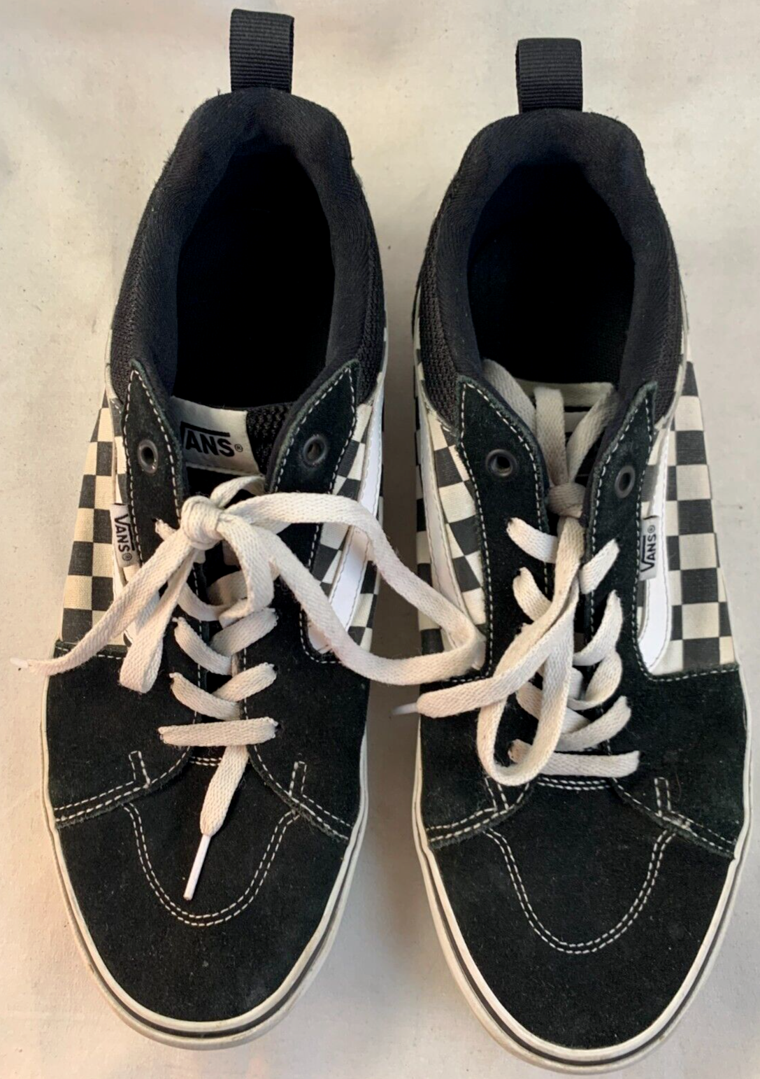 VANS Off the Wall Size 11.5 Mens Black and White Checkerboard Lace-Up Shoes