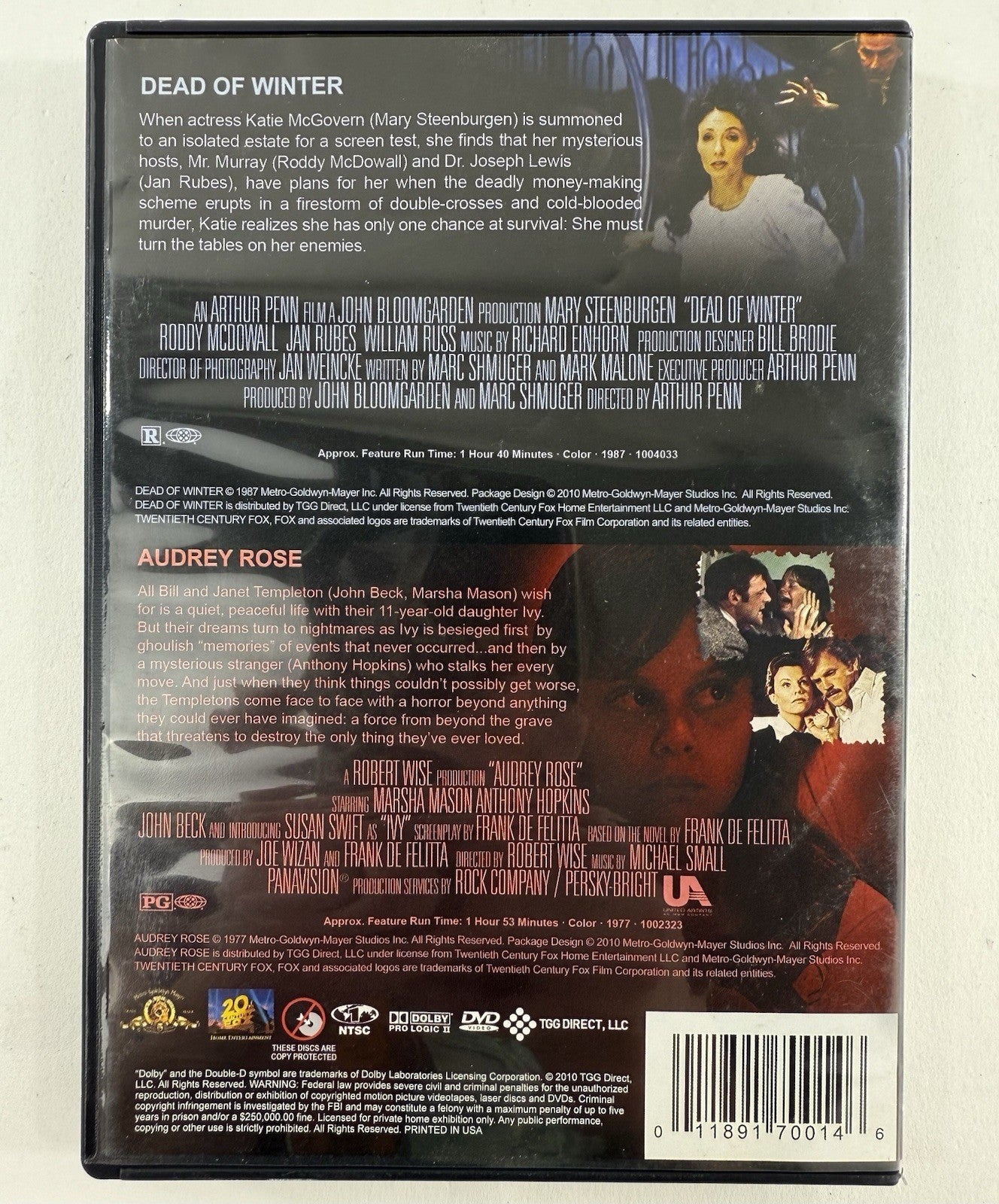 Dead of Winter/Audrey Rose (DVD, 2010) Double Feature - Tested