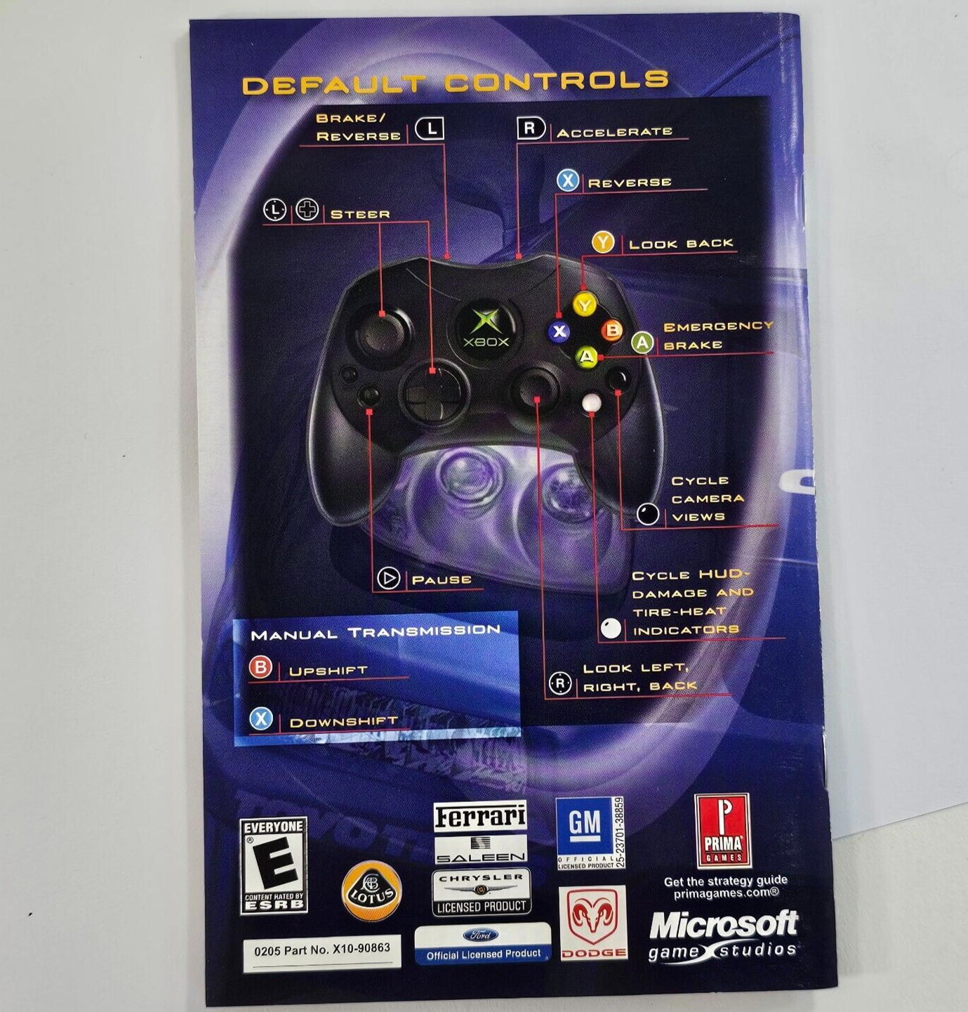 Forza Motorsport (Microsoft Xbox, 2005) Game Case Manual Insert - Tested