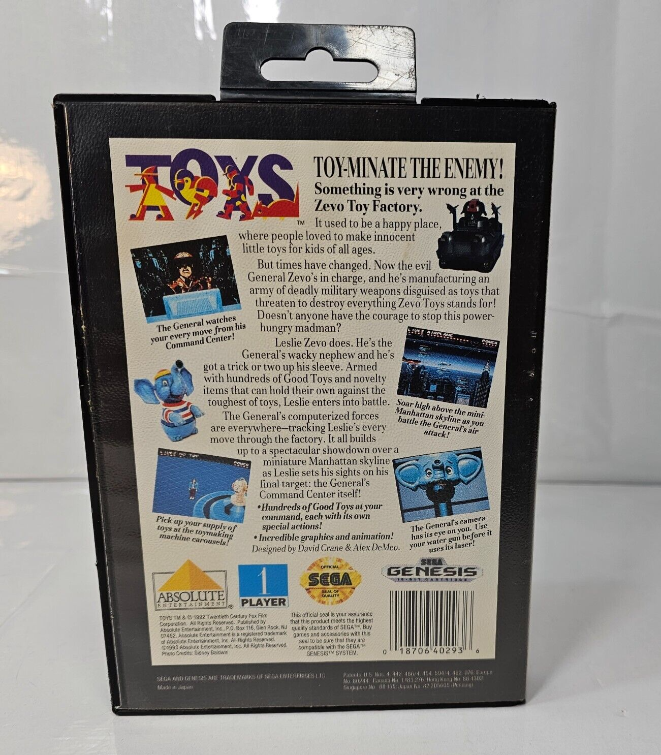 Toys: Let the Toy Wars Begin! (Sega Genesis, 1992) Game and Case
