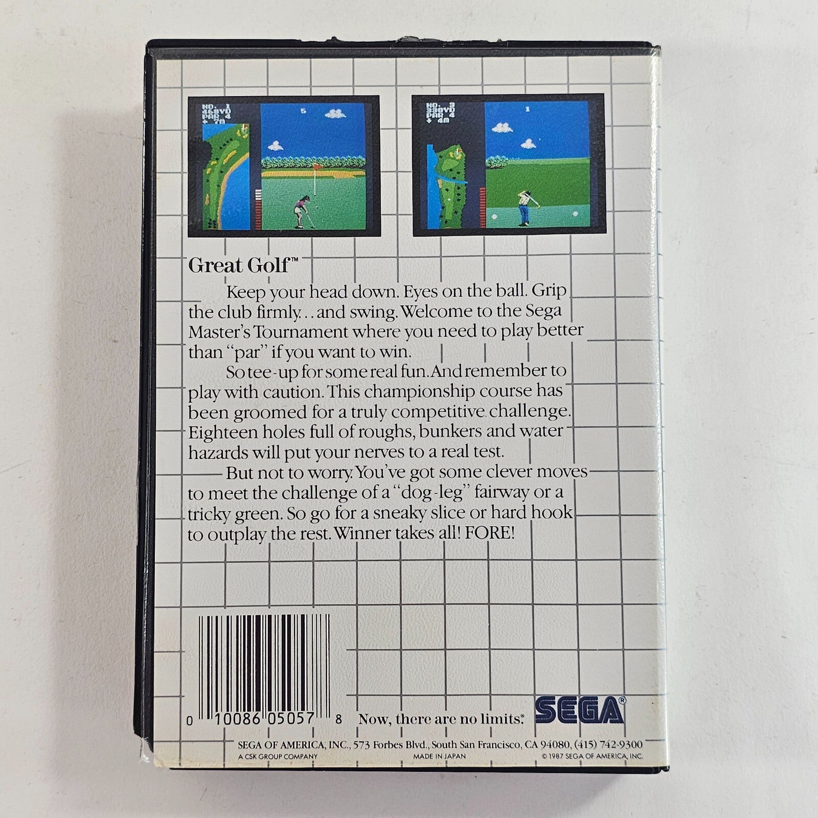 Great Golf (Sega Master System, 1987) Game and Case - Tested
