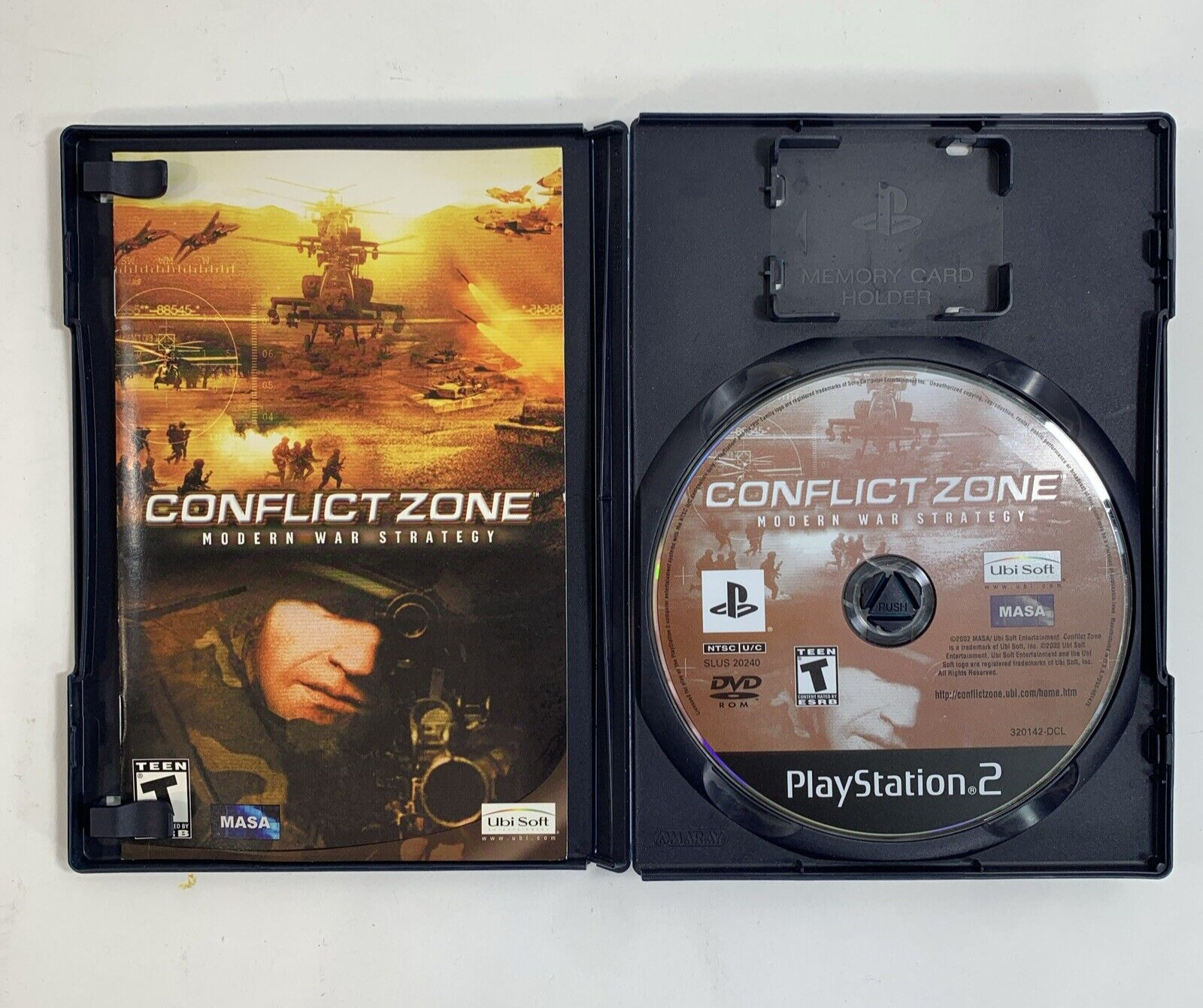 Conflict Zone (Sony PlayStation 2, 2002) Game Case Manual Registration - Tested
