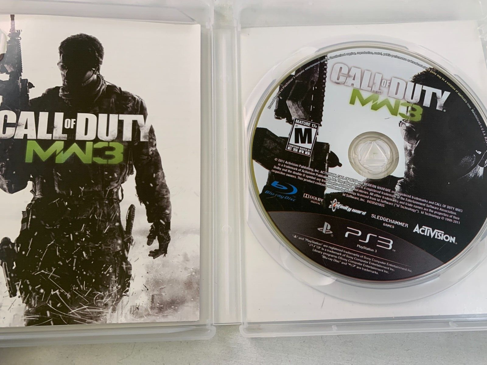 Call of Duty: Modern Warfare 3 (Sony PlayStation 3, 2011) Case Game Manual
