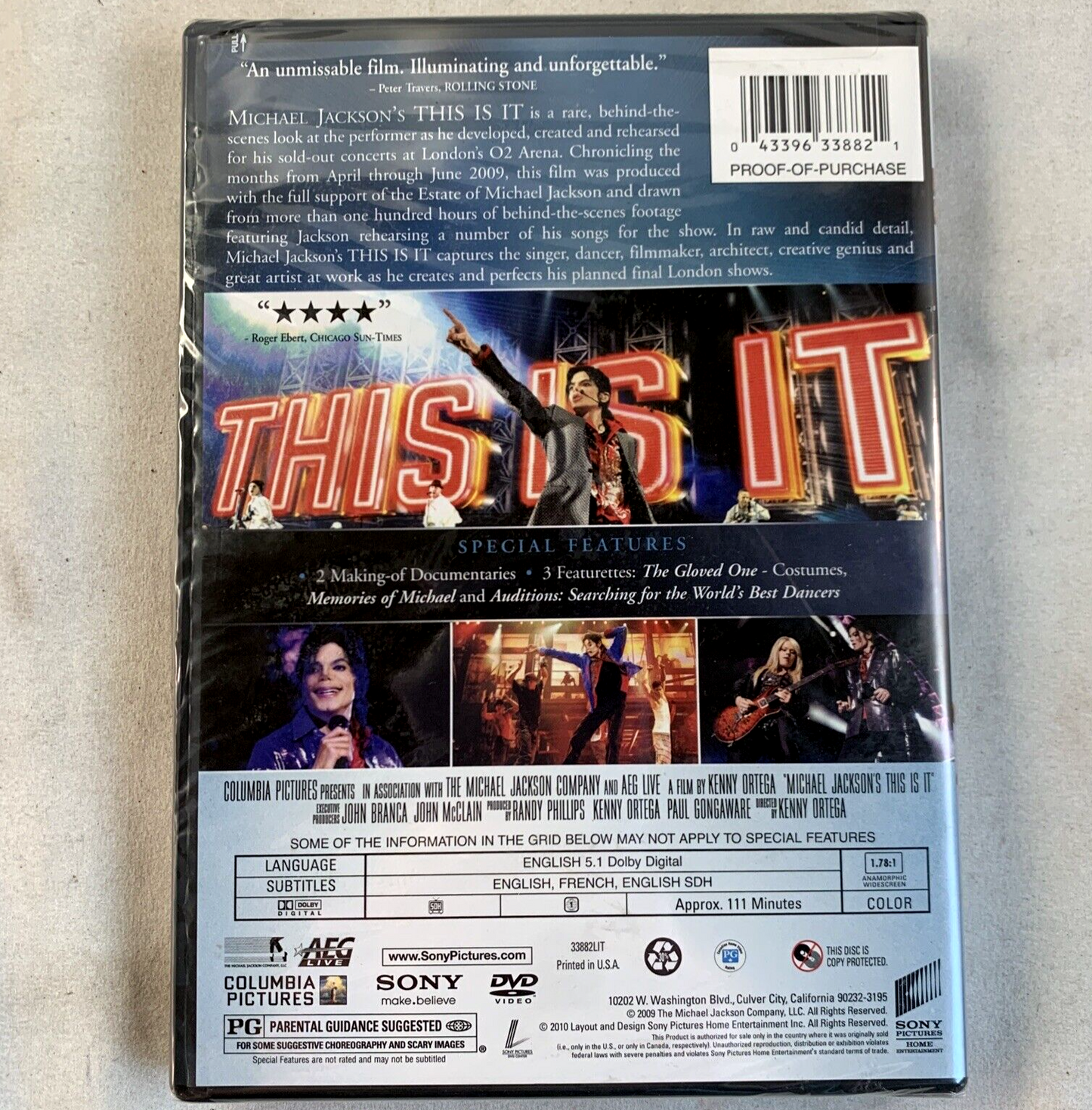 Michael Jackson's This Is It (DVD, 2009) New, Factory Sealed