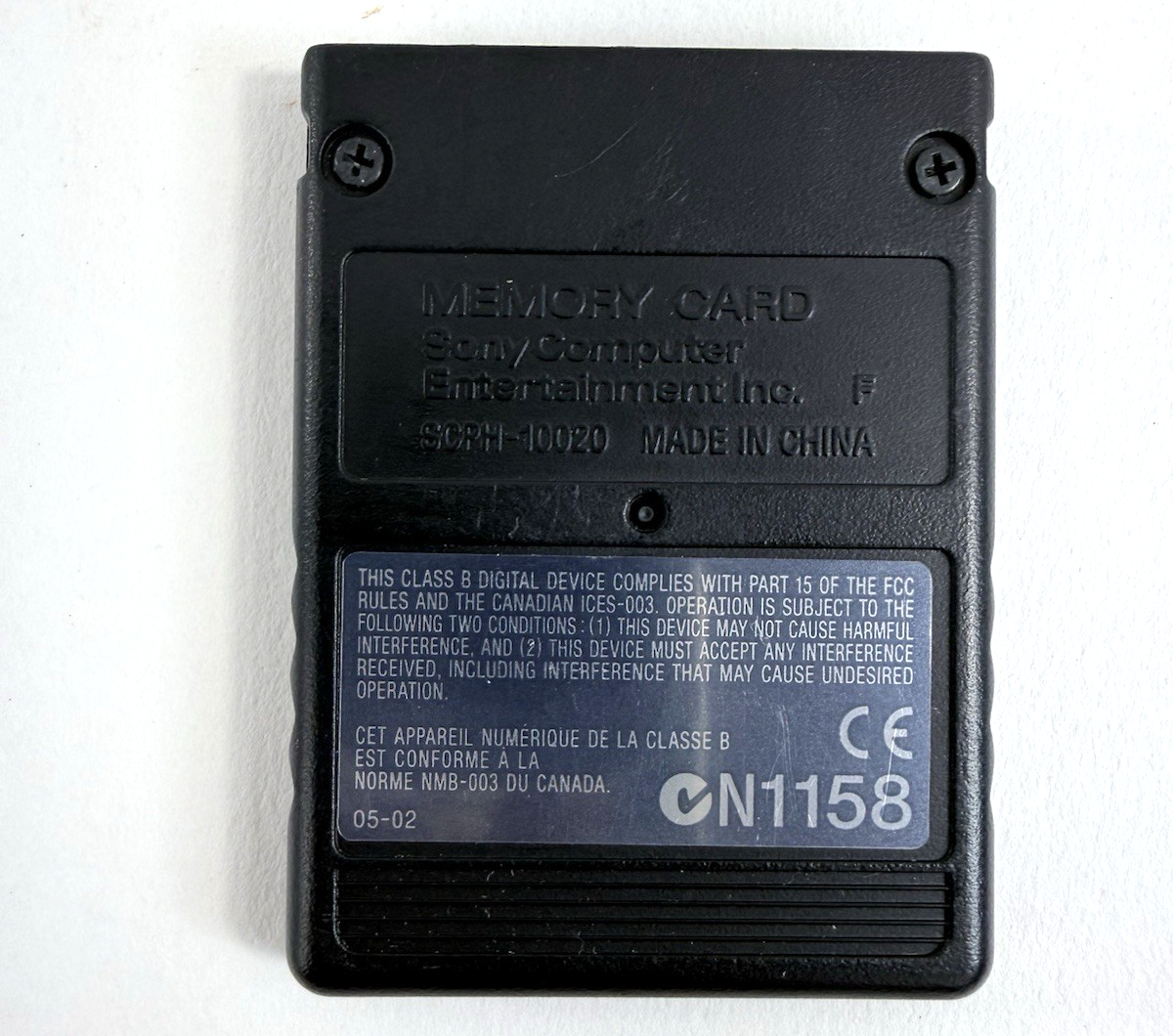 PlayStation 2 SCPH-10020 Original Black Memory Card - Tested and Working
