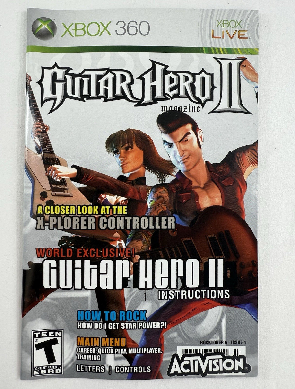 Guitar Hero II (Microsoft Xbox 360, 2007) Game Case Manual - Tested and Working