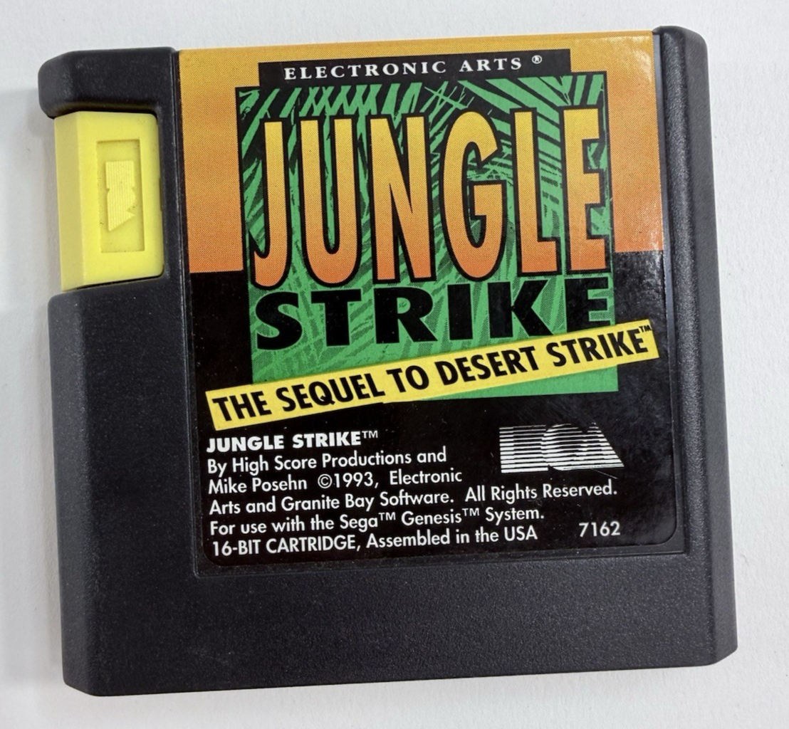 Jungle Strike (Sega Genesis, 1993) Game, Case, Manual, Insert - Tested