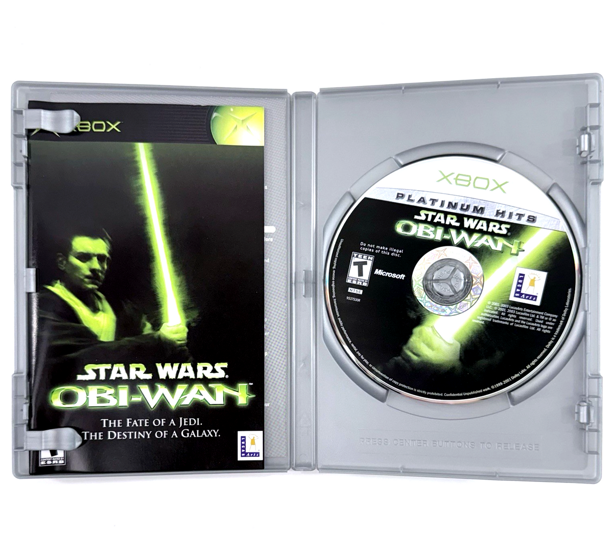 Star Wars: Obi-Wan (Microsoft Xbox, 2001) Game Case Manual Registration - Tested