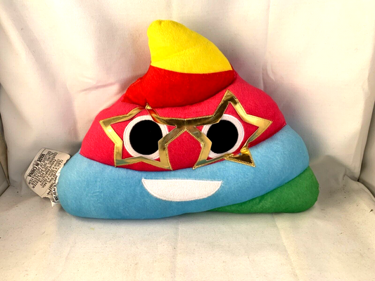 Rainbow Poop Emoji Plush Pillow Emoji Expressions with Star Sunglasses