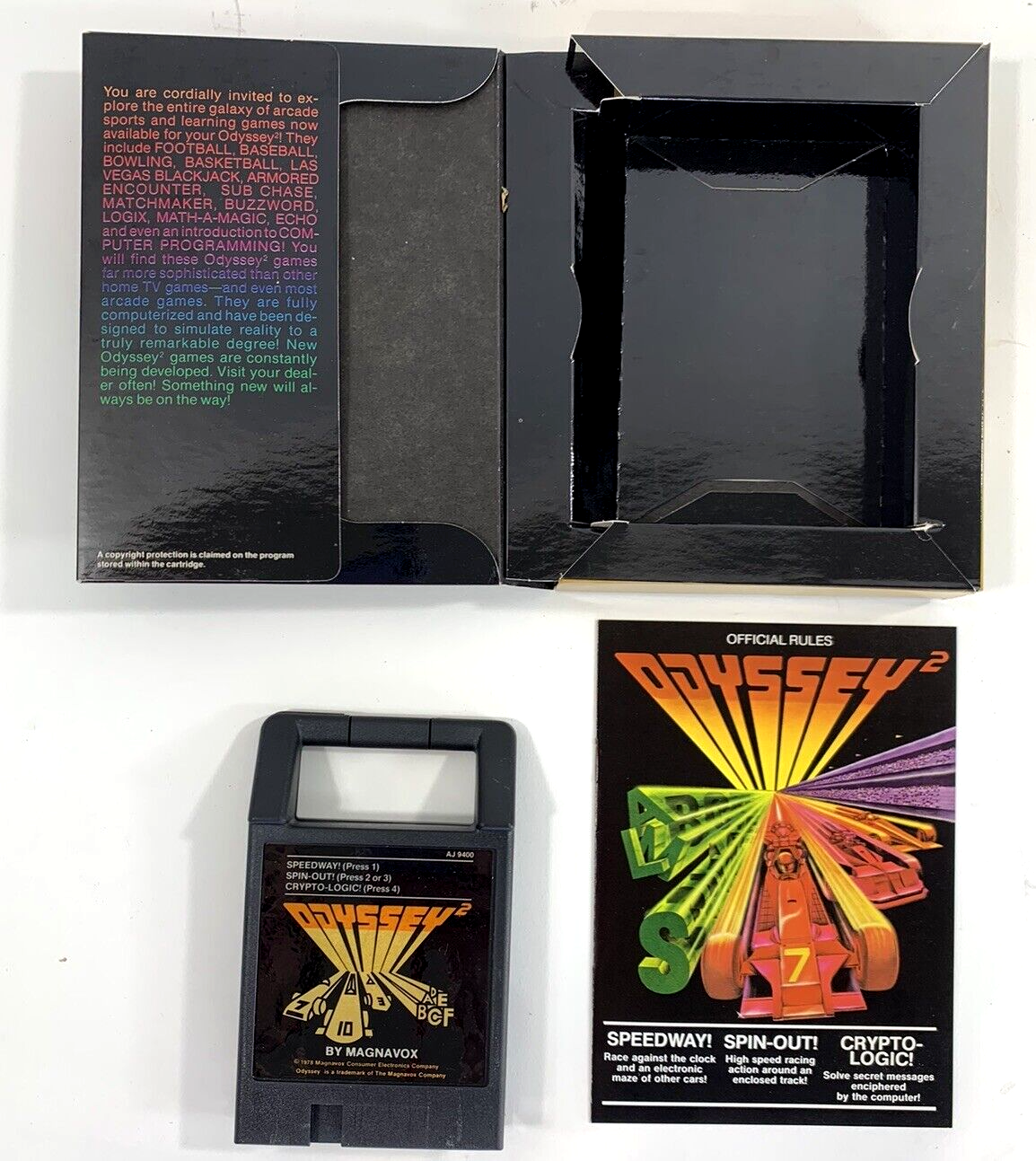 Speedway! Spin-out! Crypto-logic! (Magnavox Odyssey 2, 1978) Game Box Manual