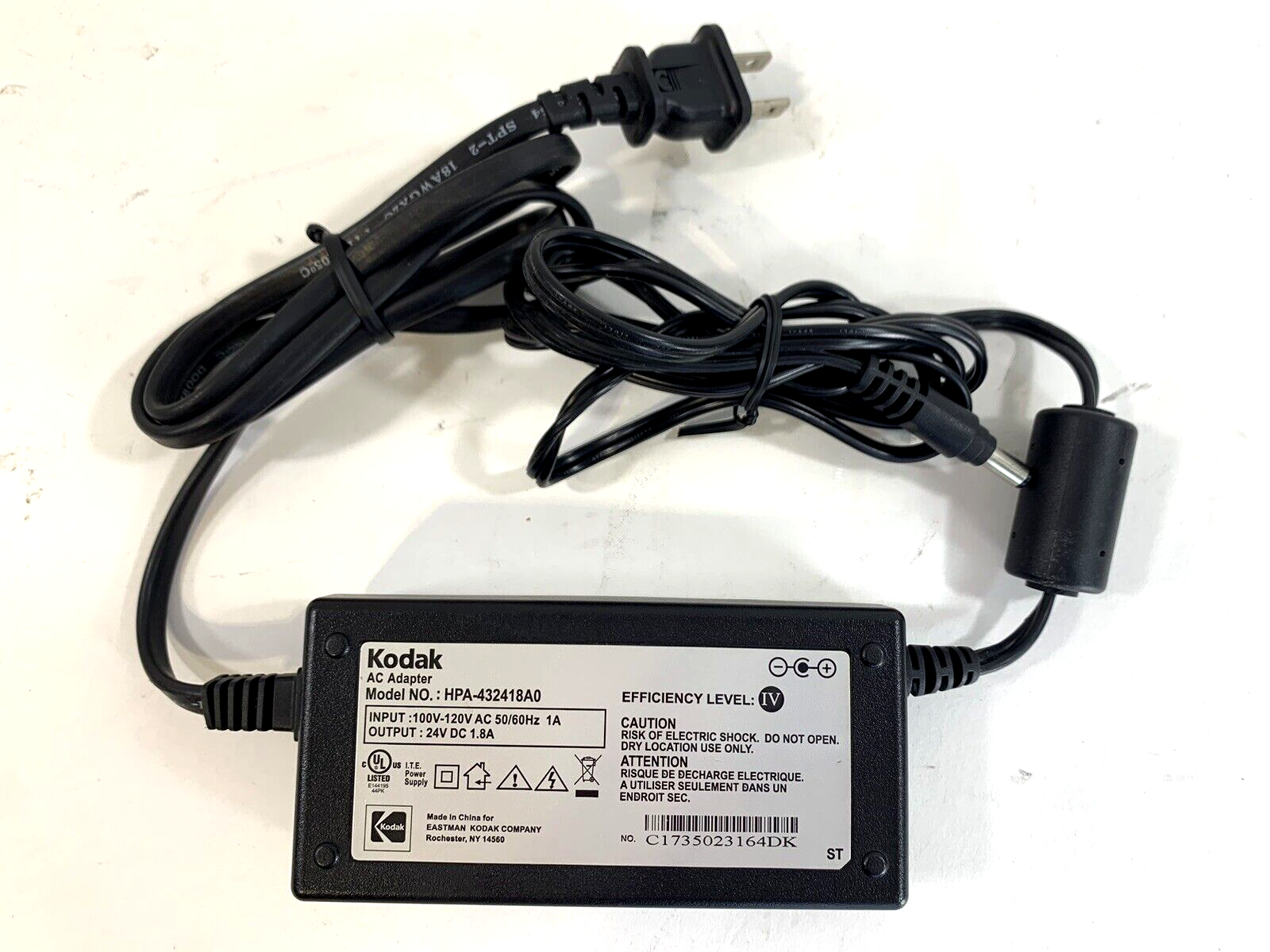 Kodak AC Adapter HPA-432418A0 for Easy Share Printer 24V DC 1.8A  - Tested