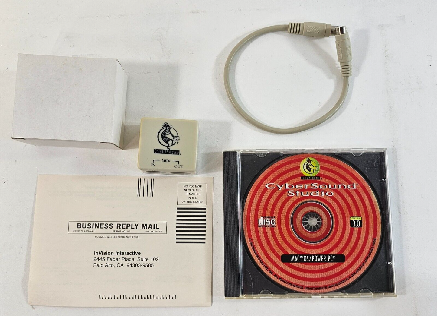 Vintage Cybersound MIDI Musical Keyboard 37 key CD 1 Cable Mac Power PC