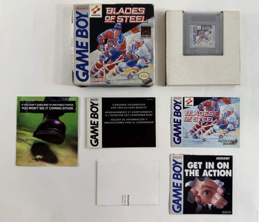 Blades of Steel (Nintendo GameBoy, 1991) Game Box Manual Inserts Registration