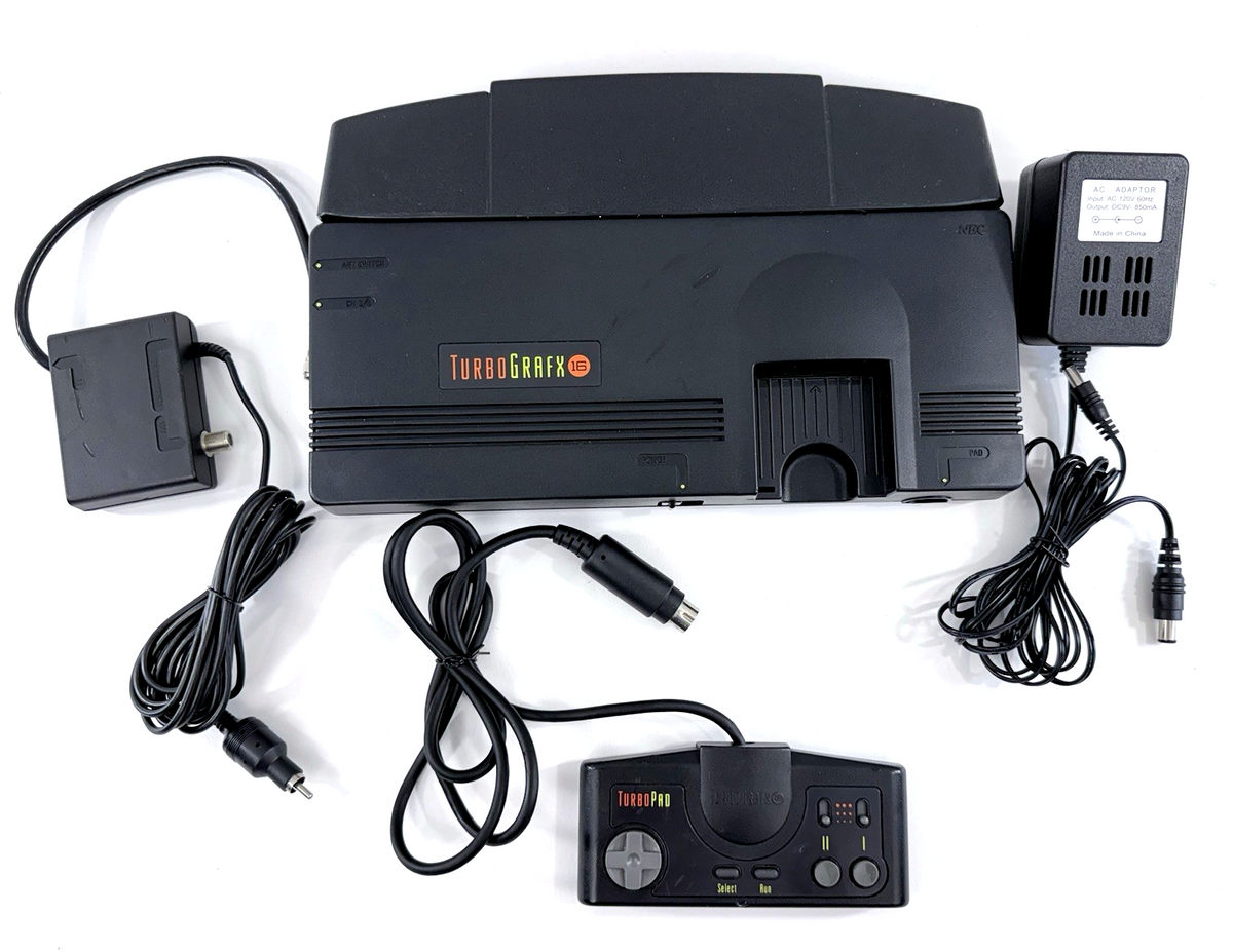 NEC TurboGrafx-16 HES-TGX-01 Console with TurboPad and Cables - Tested & Cleaned