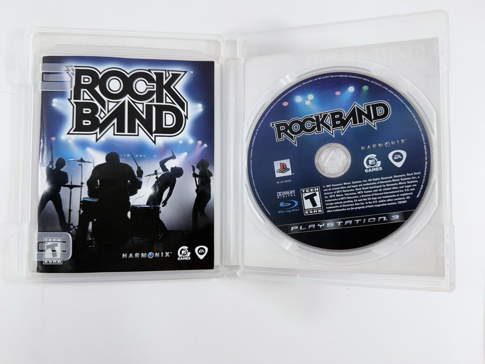 Rock Band (Sony PlayStation 3, 2007) Game, Case, and Manual - Tested and Working