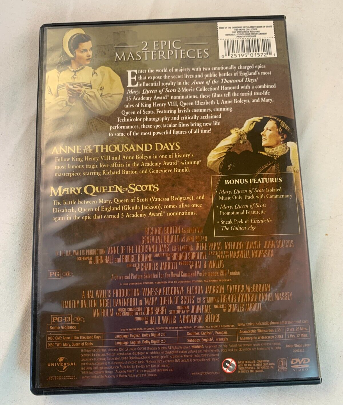 Anne of the Thousand Days / Mary, Queen of Scots (DVD 2-Disc Set, 2007)