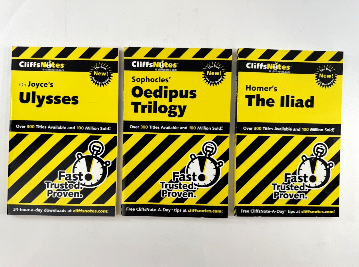 Cliff Notes & SparkNotes Literature Bundle of 10 - Iliad, Oedipus, Ulysses +8