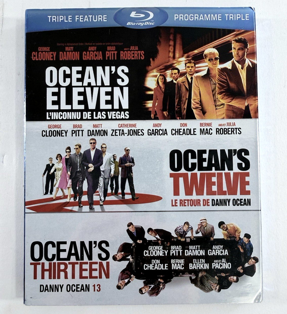 Oceans Eleven/Oceans Twelve /Oceans Thirteen (Blu-ray Disc, 2012, 3-Disc Set)