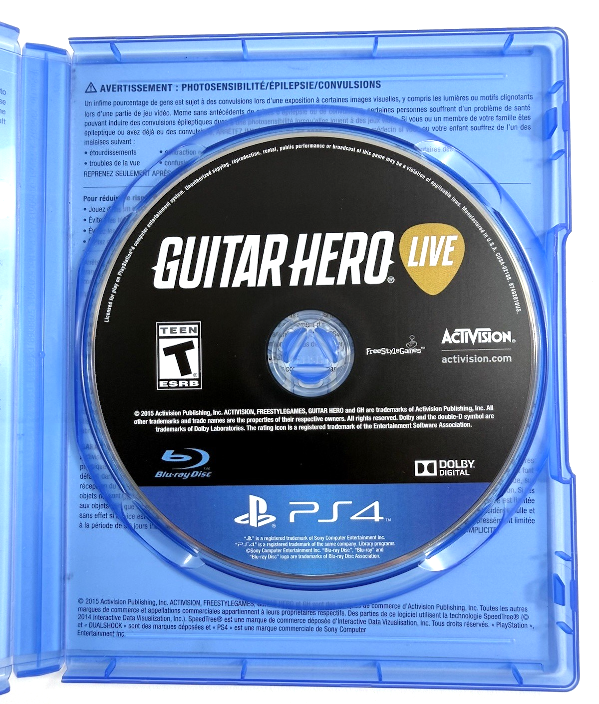 Guitar Hero Live (PlayStation 4, 2015) Game with Case - Tested and Working