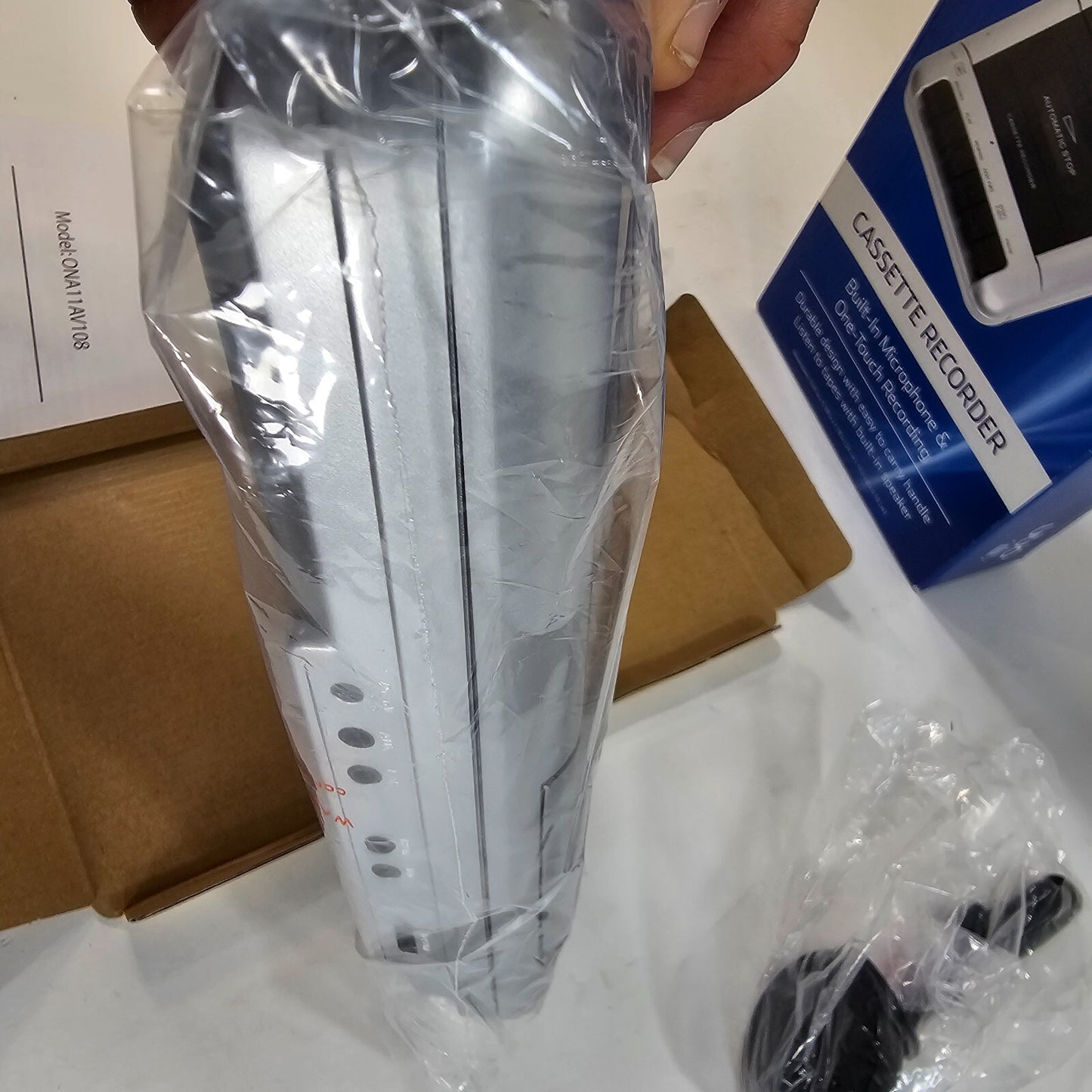 Onn ONA11AV108 Cassette Recorder with Microphone - New, Open Box