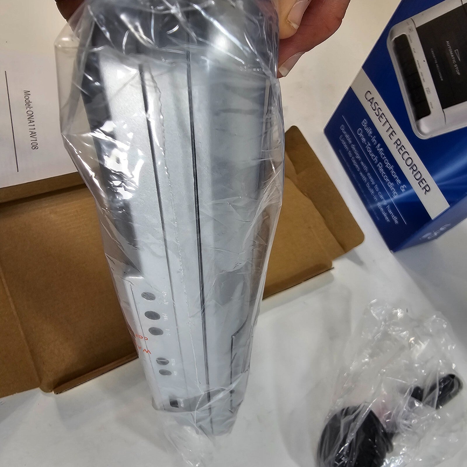 Onn ONA11AV108 Cassette Recorder with Microphone - New, Open Box