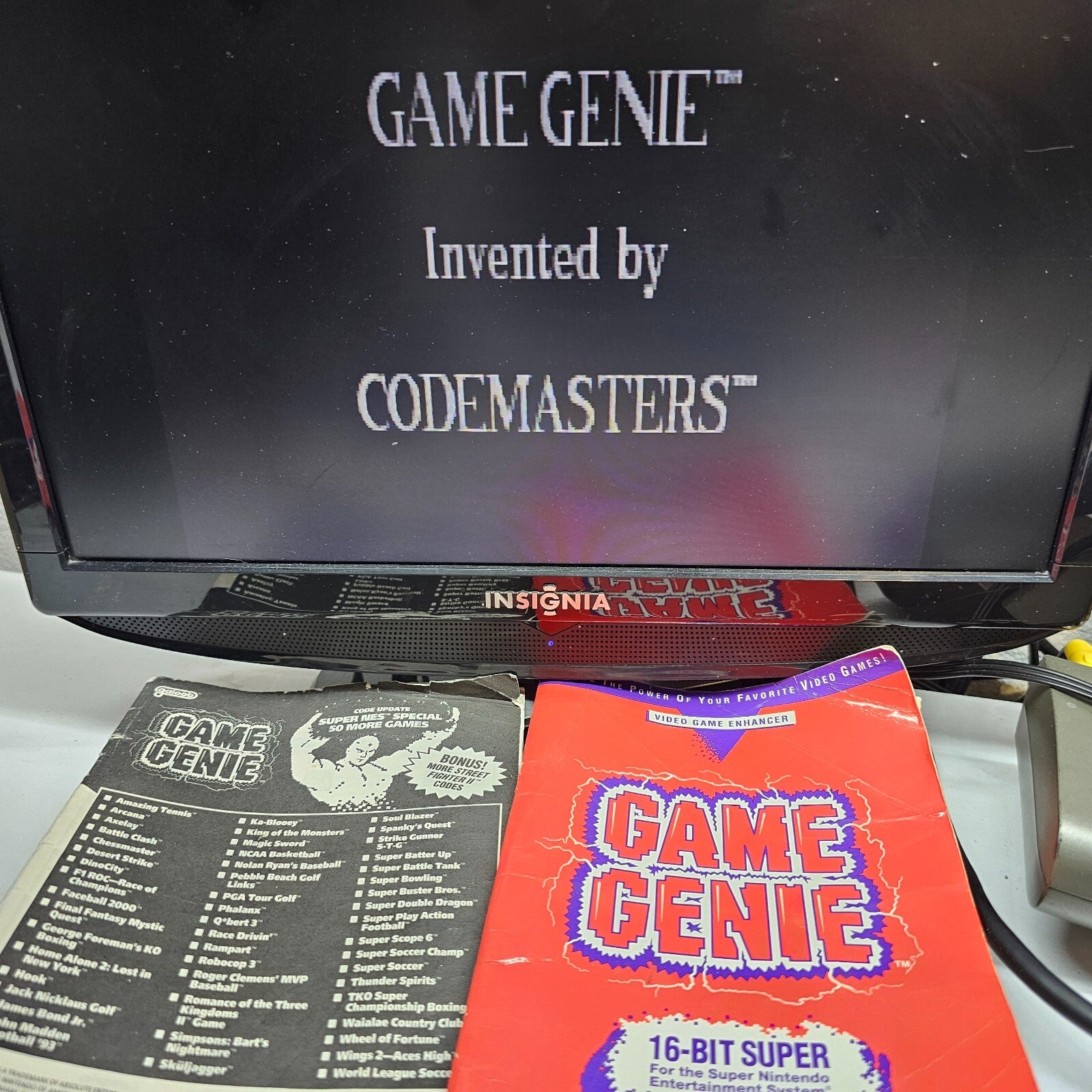 Galoob Game Genie Video Game Enhancer (Super Nintendo, 1992) with Code Books