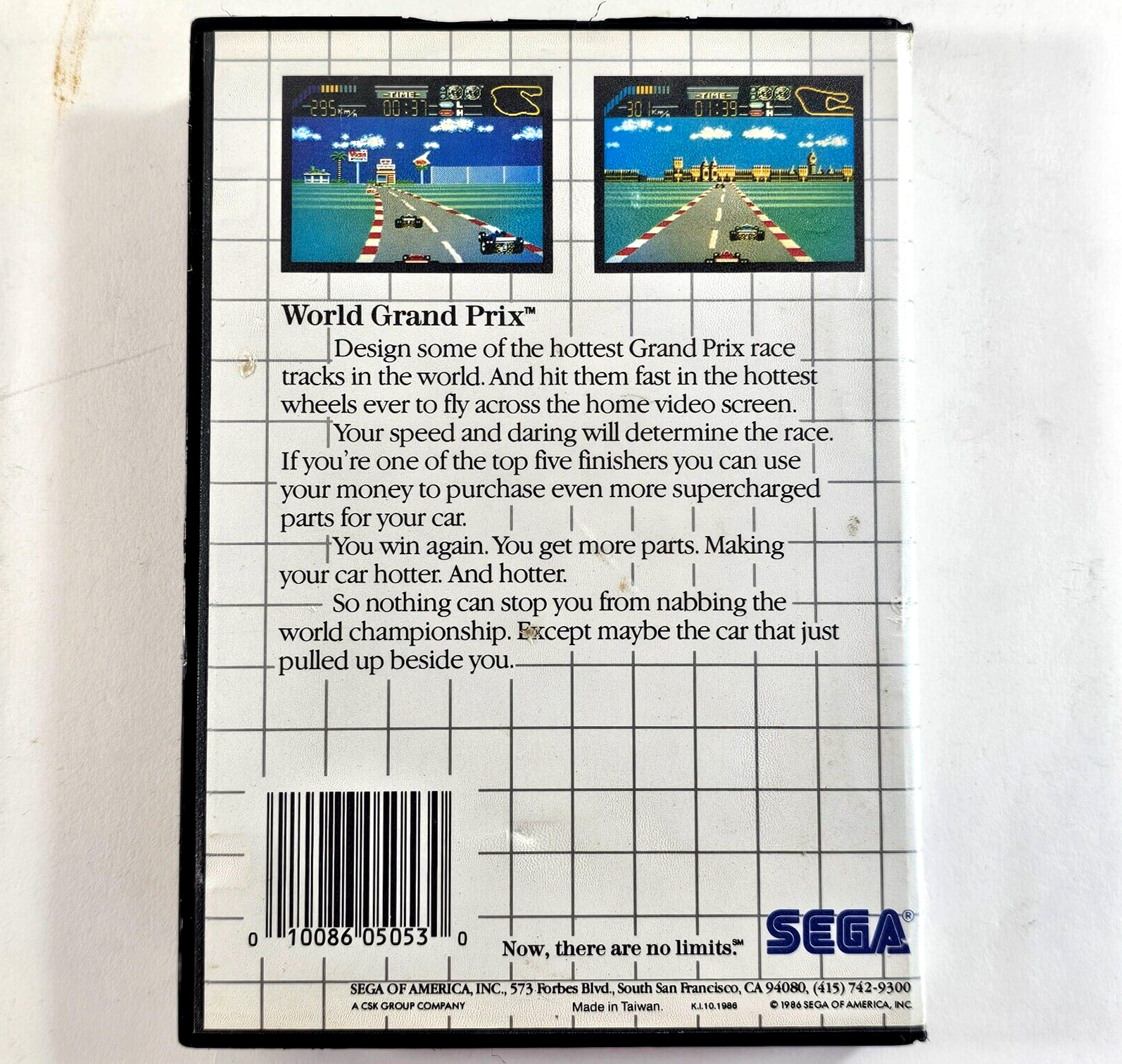 World Grand Prix (Sega Master System, 1986) Game Case Manual - Tested & Working