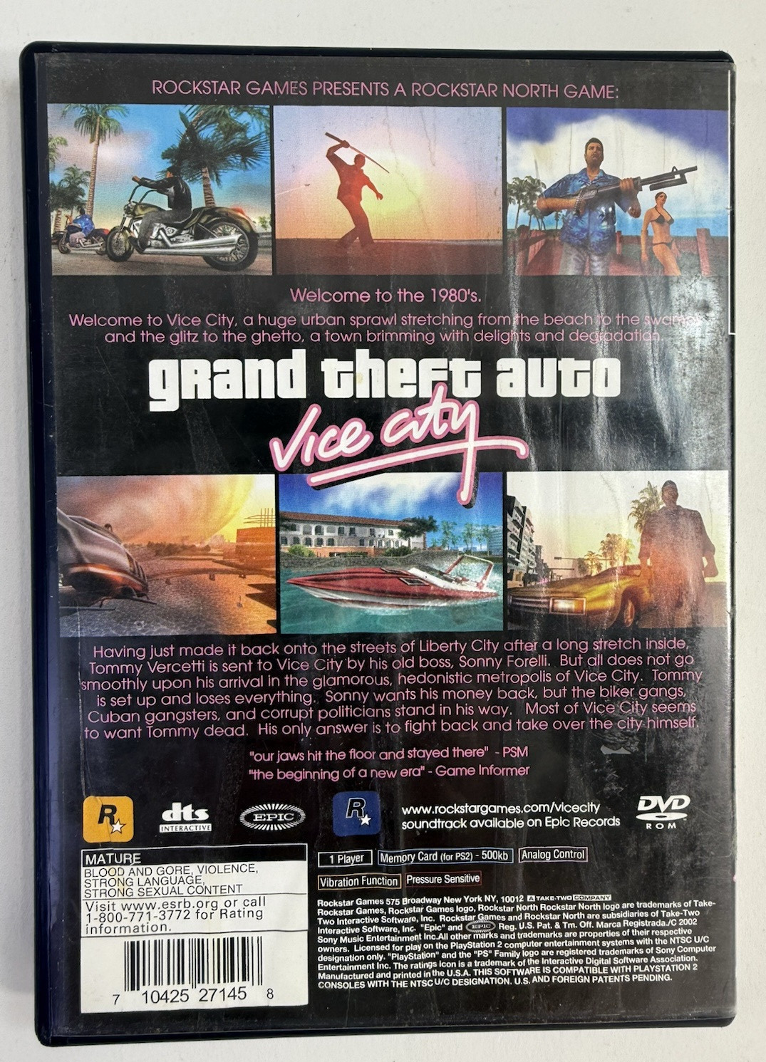 Grand Theft Auto: Vice City (PlayStation 2, 2002) Game Case Manual Poster - Read
