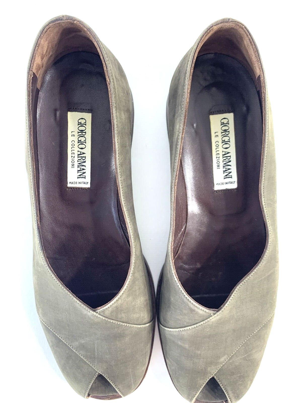 Giorgio Armani Le Collezioni  Size 36 (US 5.5) Peep Toe Leather Flats