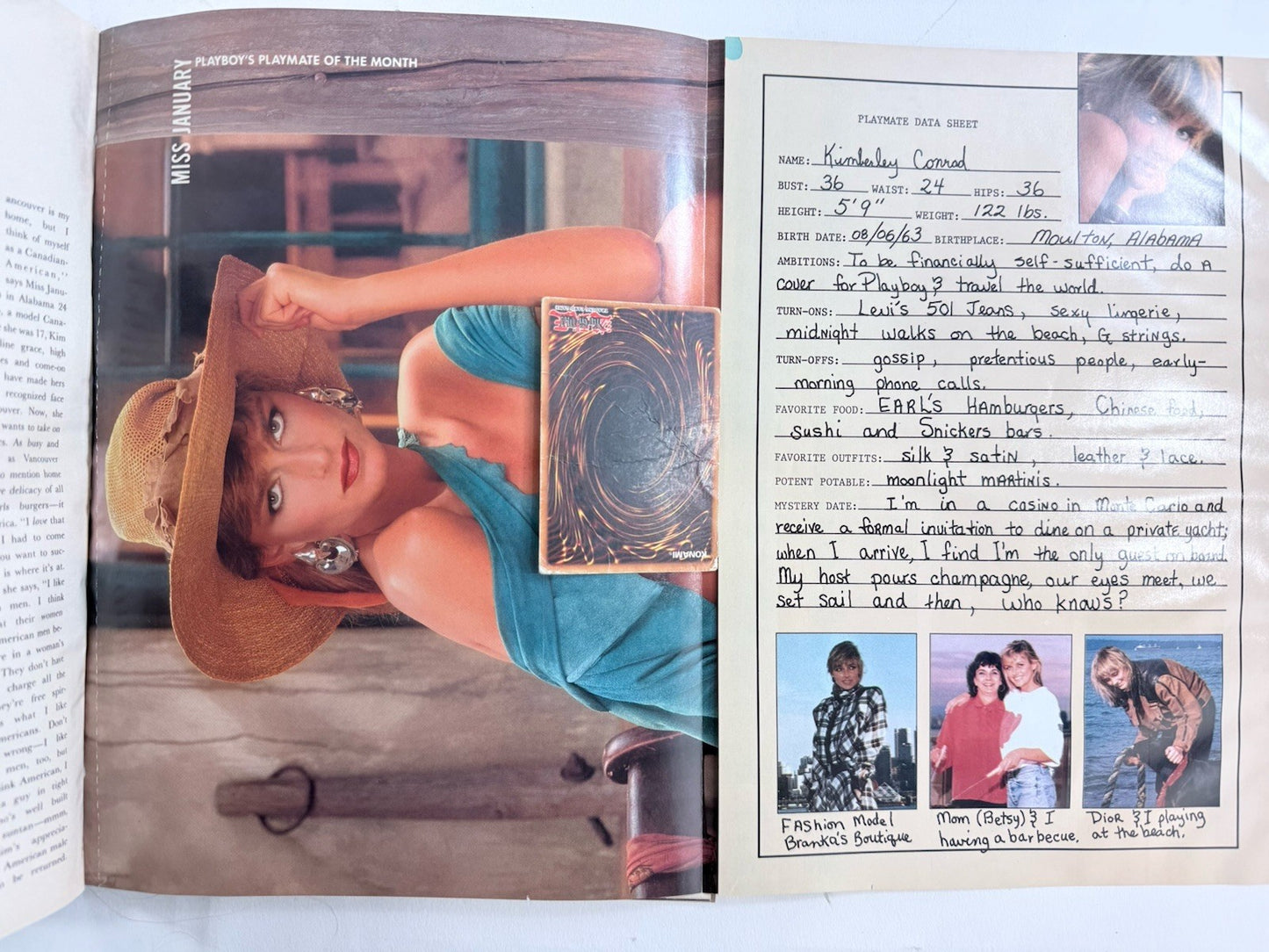 Playboy 1988 Vintage Issues Jan, Mar, Apr, May, Jun, Aug (6) - with Centerfolds