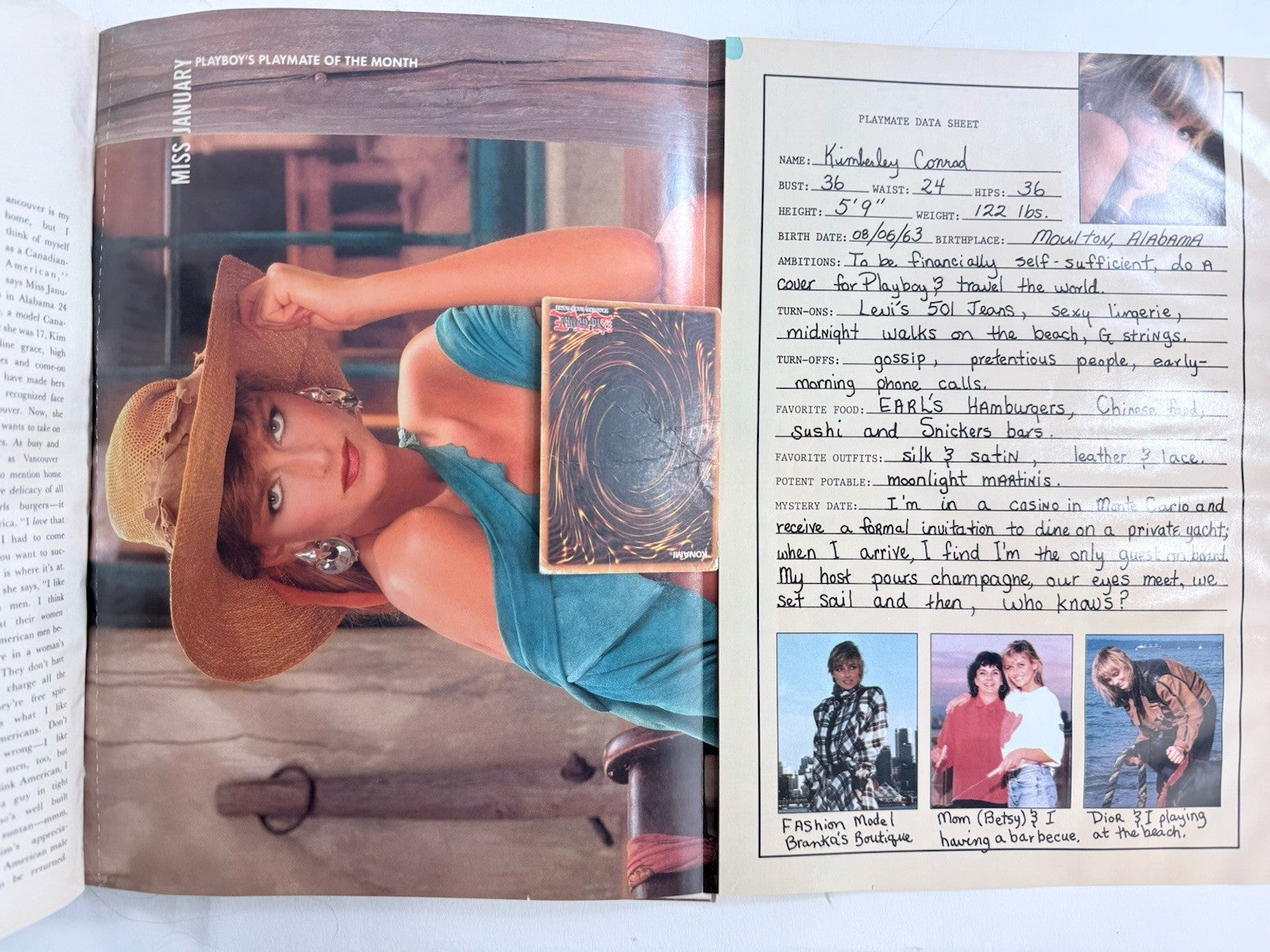 Playboy 1988 Vintage Issues Jan, Mar, Apr, May, Jun, Aug (6) - with Centerfolds