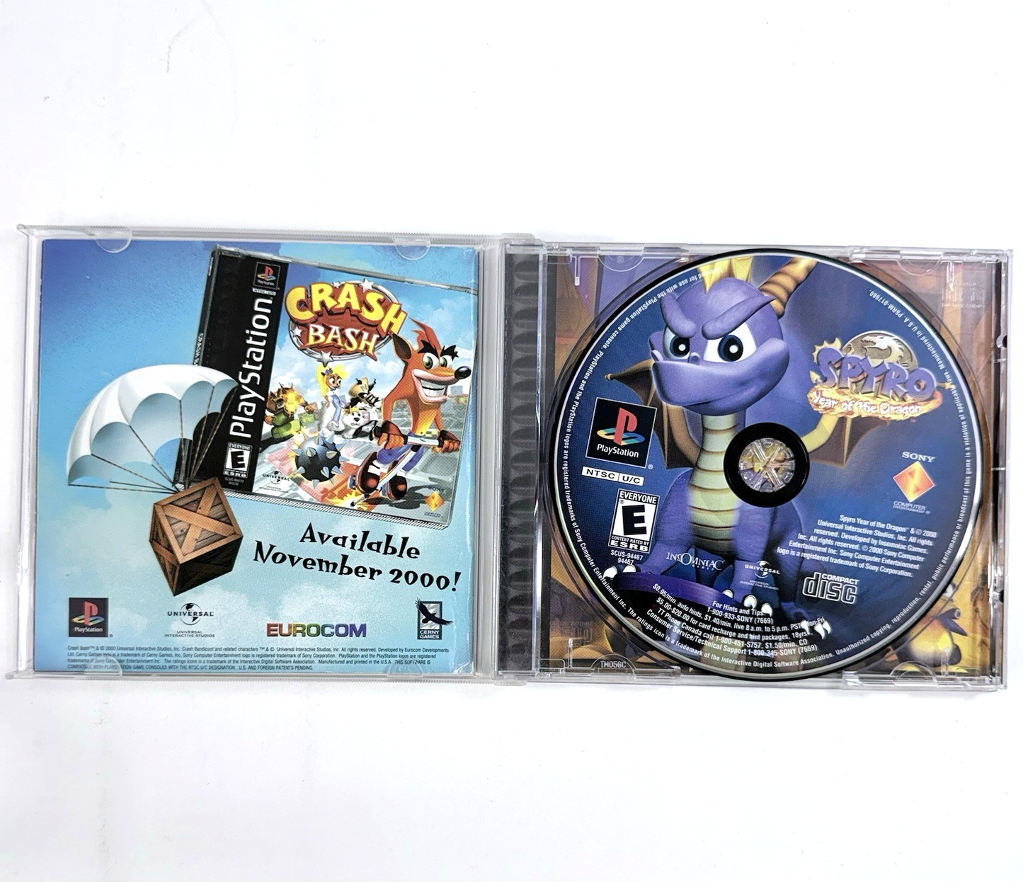 Spyro: Year of the Dragon (PlayStation, 2000) Game Case Manual Limited 3D Insert