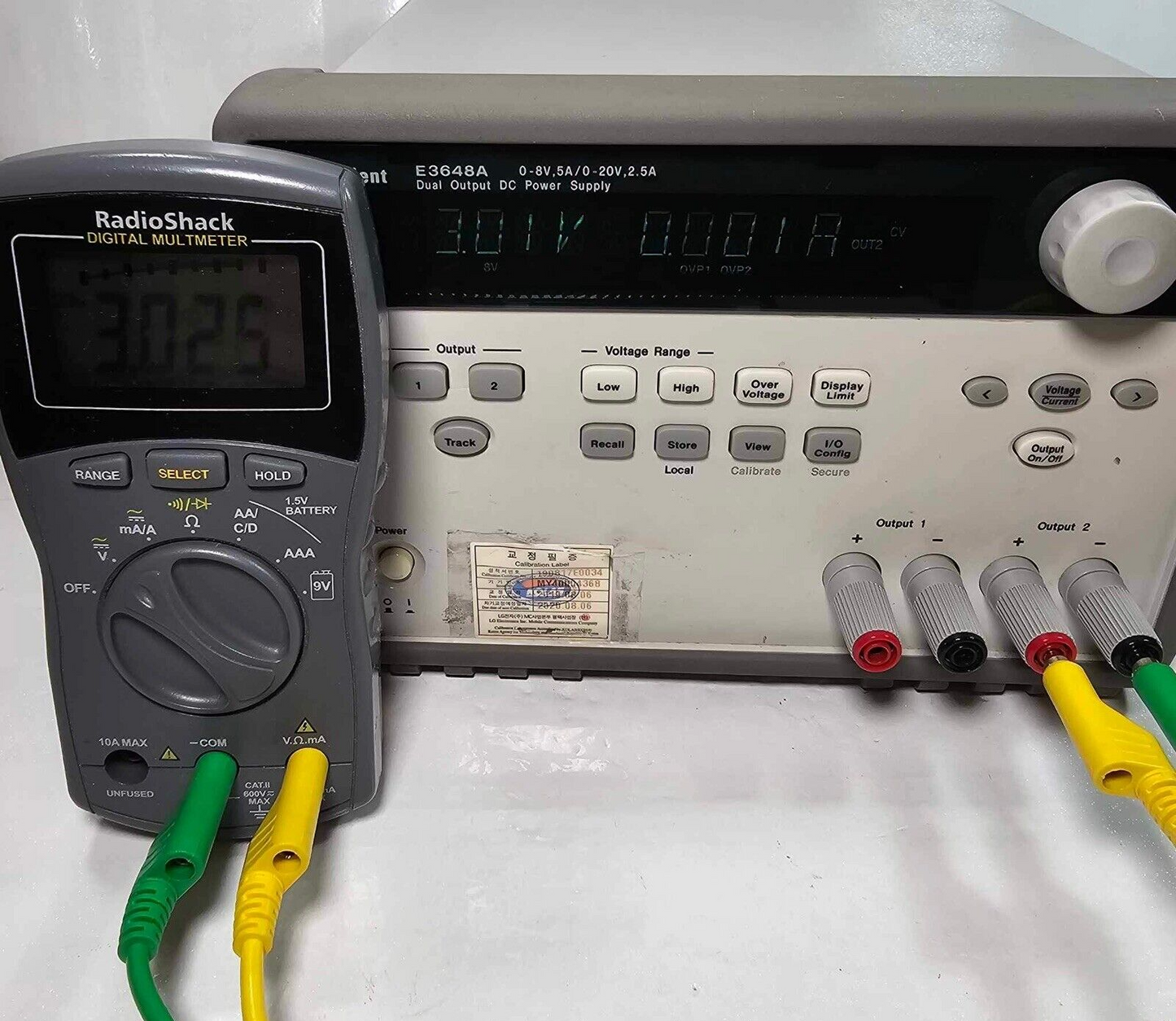 Agilent E3648A Dual Output DC Power Supply 0-8V,5A/0-20V,2.5A - Tested - 4368