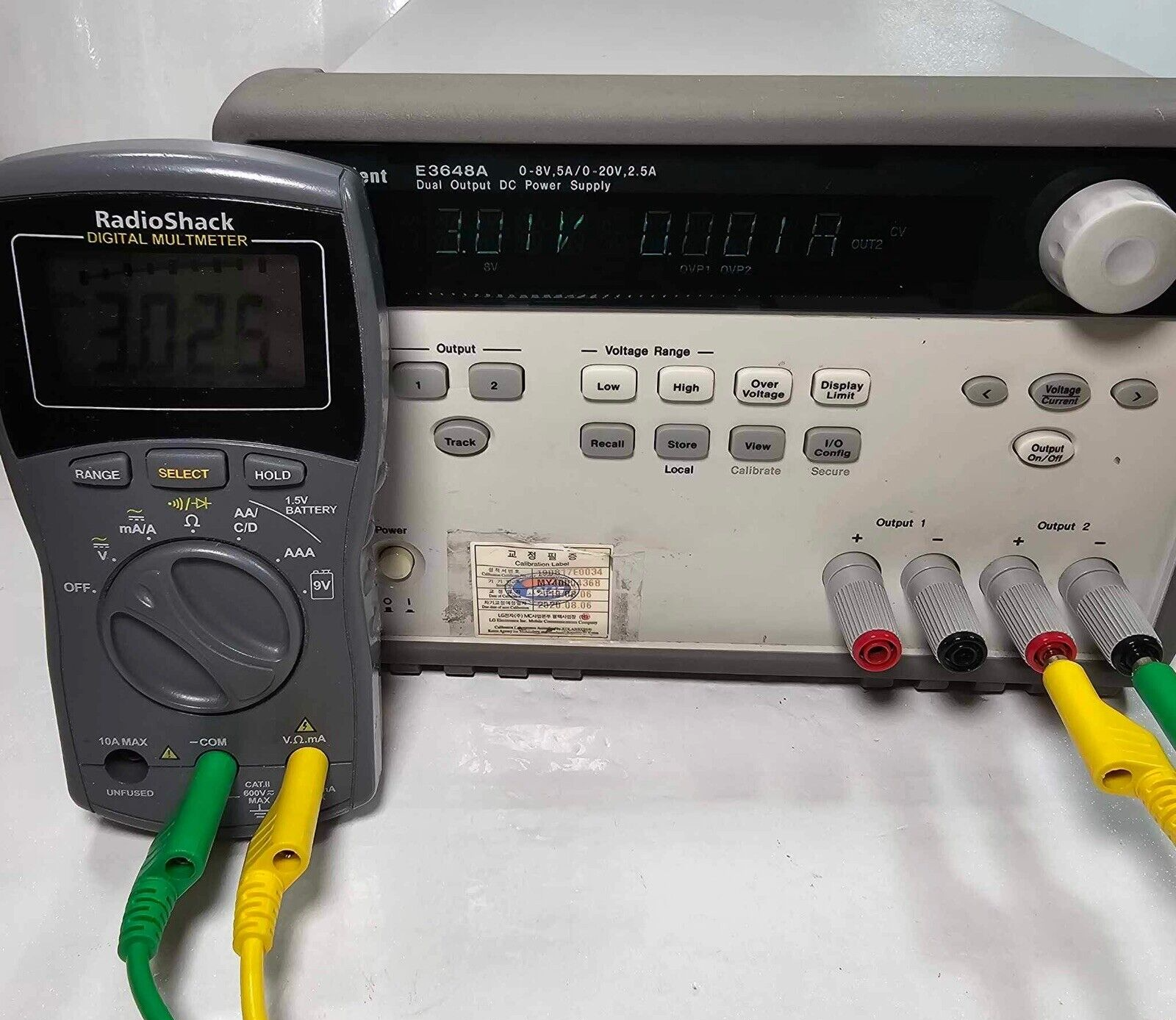 Agilent E3648A Dual Output DC Power Supply 0-8V,5A/0-20V,2.5A - Tested - 4368