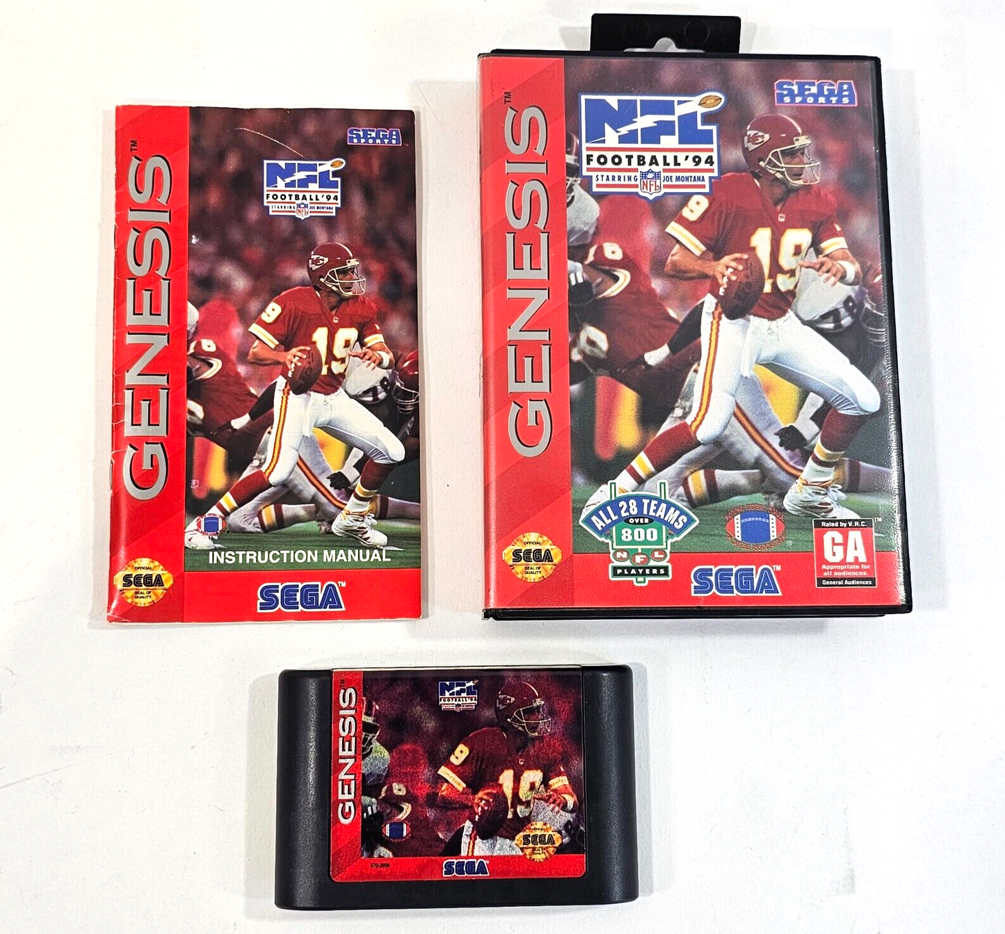 NFL Football '94 Starring Joe Montana (Sega Genesis, 1993) Game Case Manual