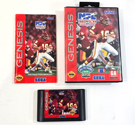 NFL Football '94 Starring Joe Montana (Sega Genesis, 1993) Game Case Manual