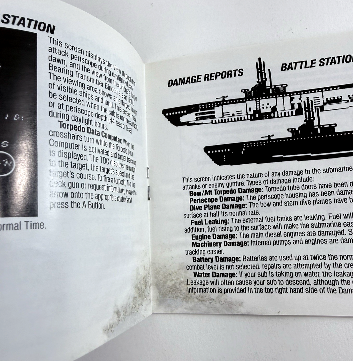 Silent Service (Nintendo Entertainment System, 1989) Game and Manual - Tested