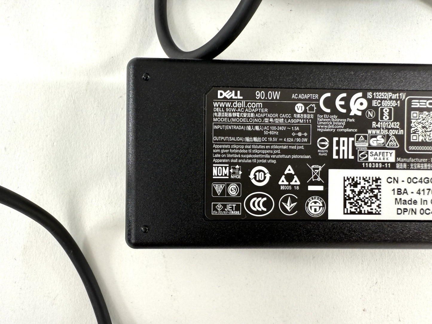 Dell 90.0W 19.5V 4.62A AC Adapter Model LA90PM111 - Tested and Working